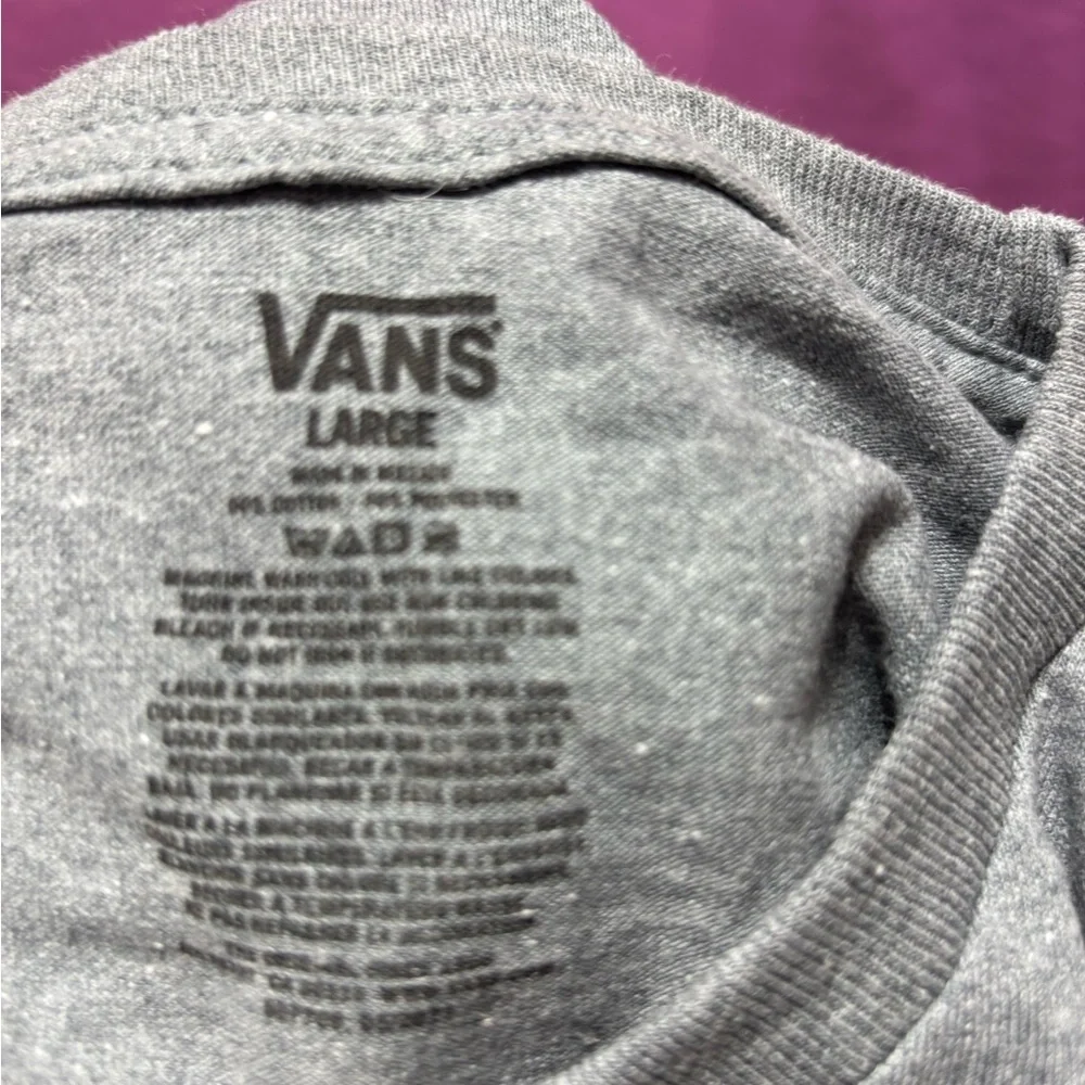 Vans Checkered Gray Short Sleeve Tee, NWOT, Vans Tshirt L